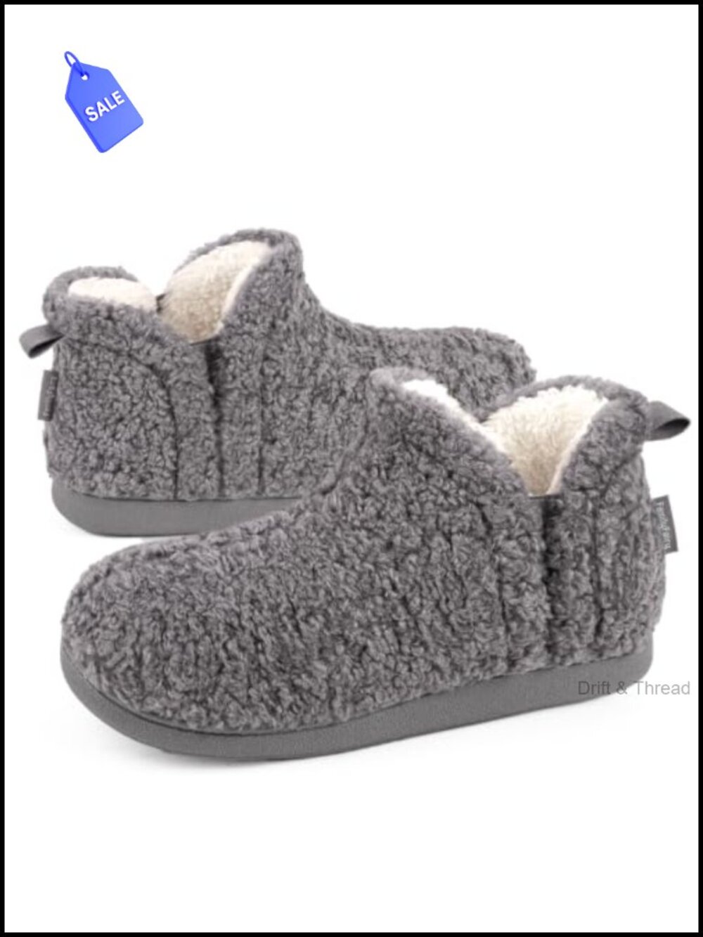 Fuzzy Shearling Bootie Slippers Memory Foam Slip On House Shoes